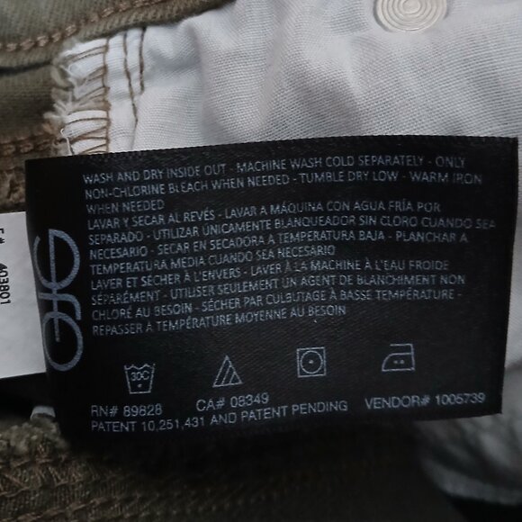 Gloria Vanderbilt Cargo Pants 4 Wide Leg High Rise Olive Green Stretch - Picture 10 of 10